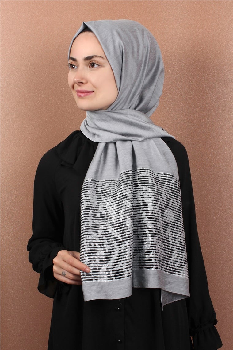 Liza Simli Şal 2629-13 Gri