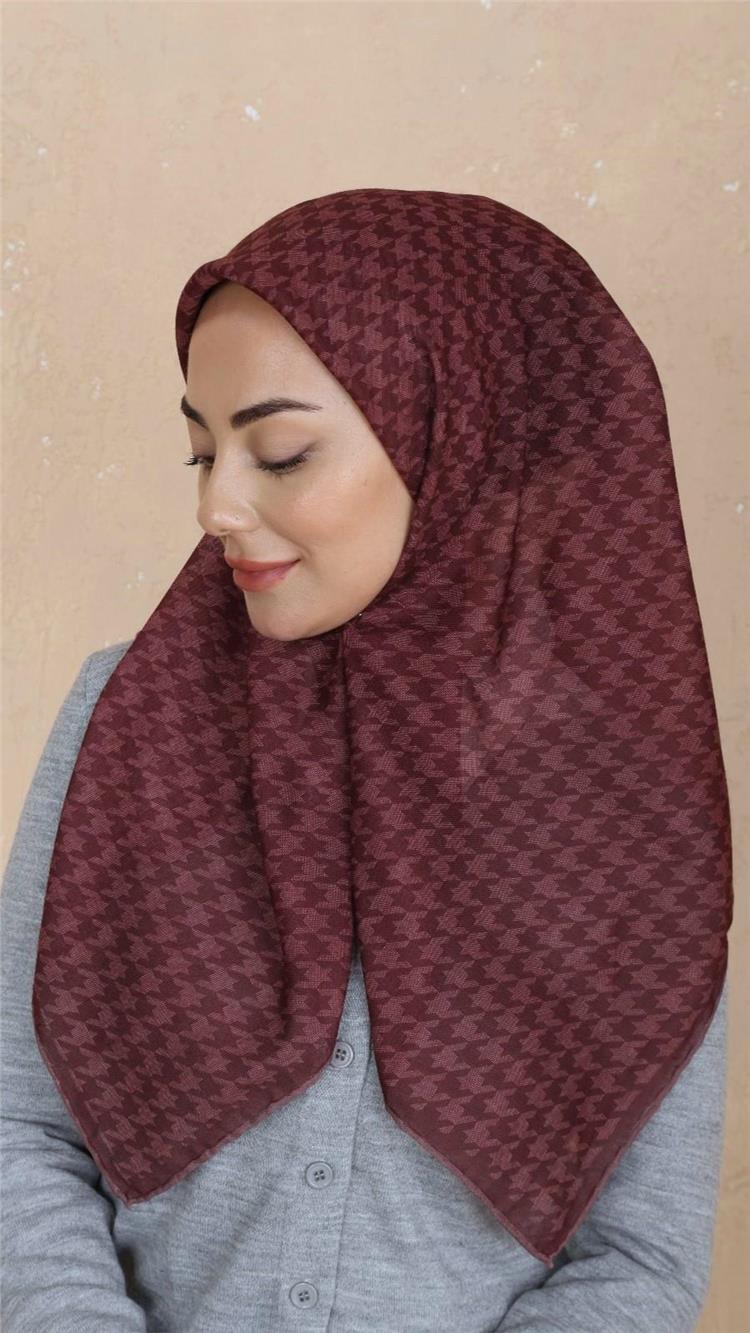 Lo'cella Pamuklu Soft Eşarp 4520-7 Vişne 