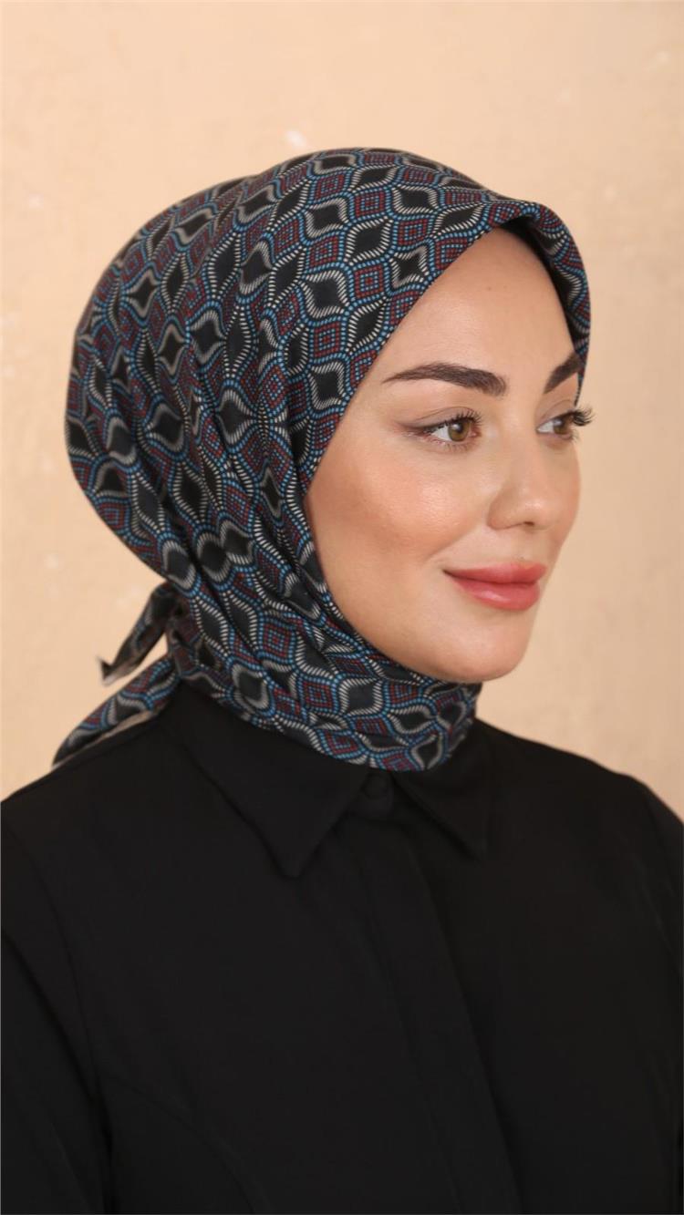Lo'cella Pamuklu Soft Eşarp 4522-13 Siyah-Saks 