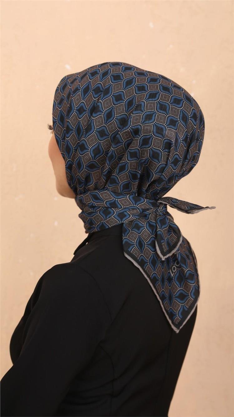 Lo'cella Pamuklu Soft Eşarp 4522-14 Siyah-Saks