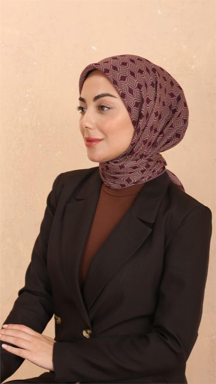 Lo'cella Pamuklu Soft Eşarp 4522-3 Mürdüm
