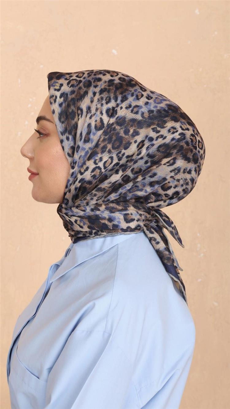 Lo'cella Pamuklu Soft Eşarp 4523-4 Lacivert 