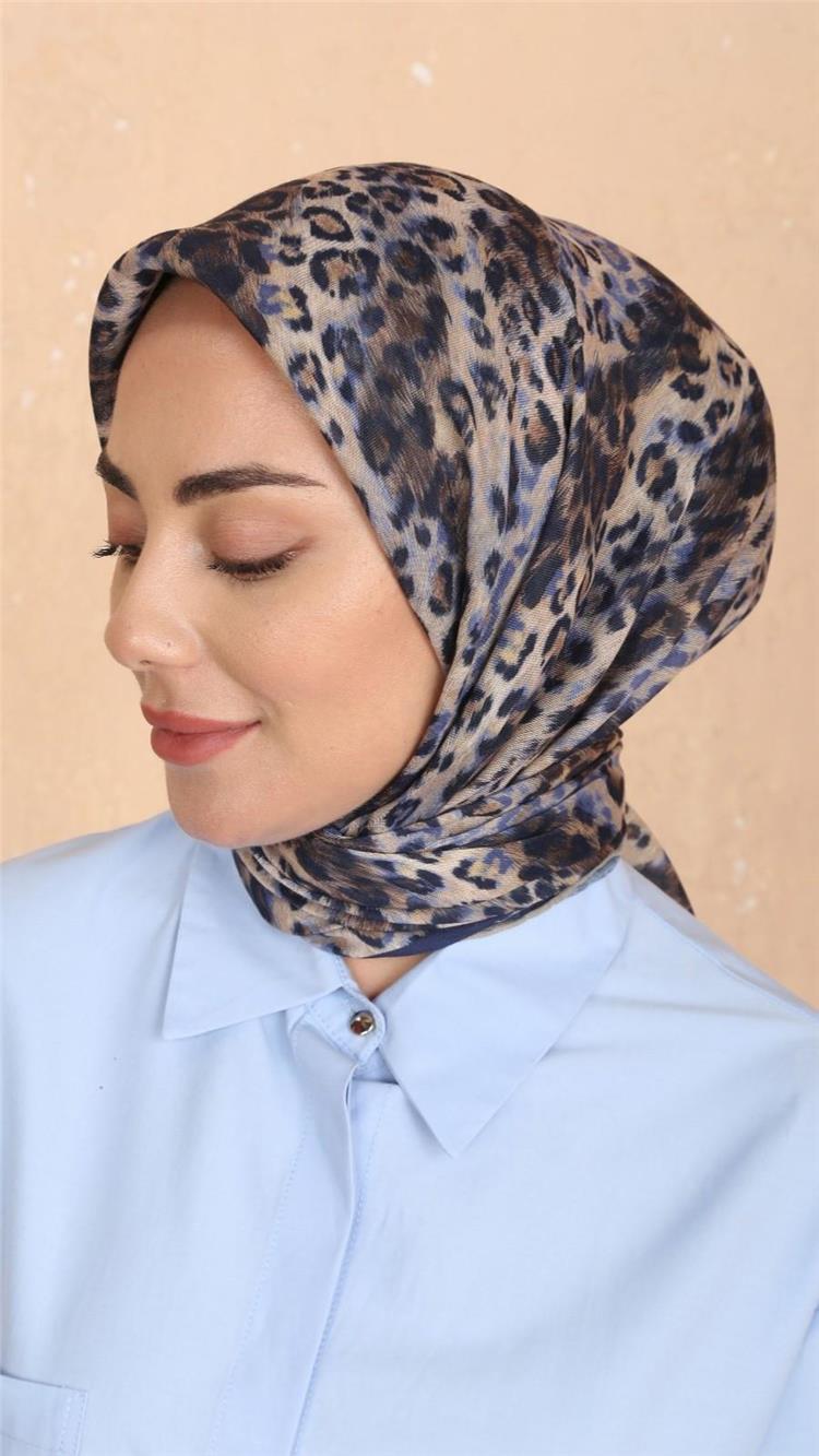 Lo'cella Pamuklu Soft Eşarp 4523-4 Lacivert 
