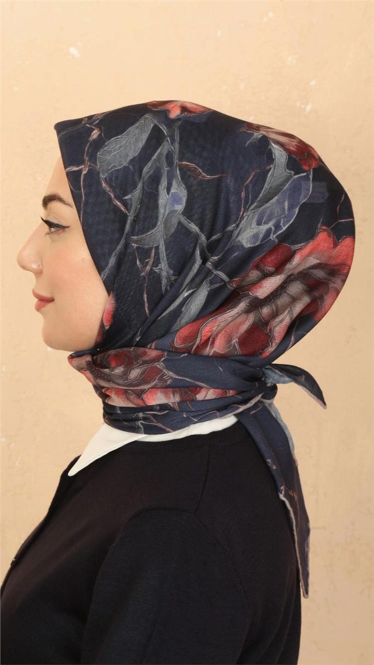 Lo'cella Pamuklu Soft Eşarp 4524-5 Lacivert 