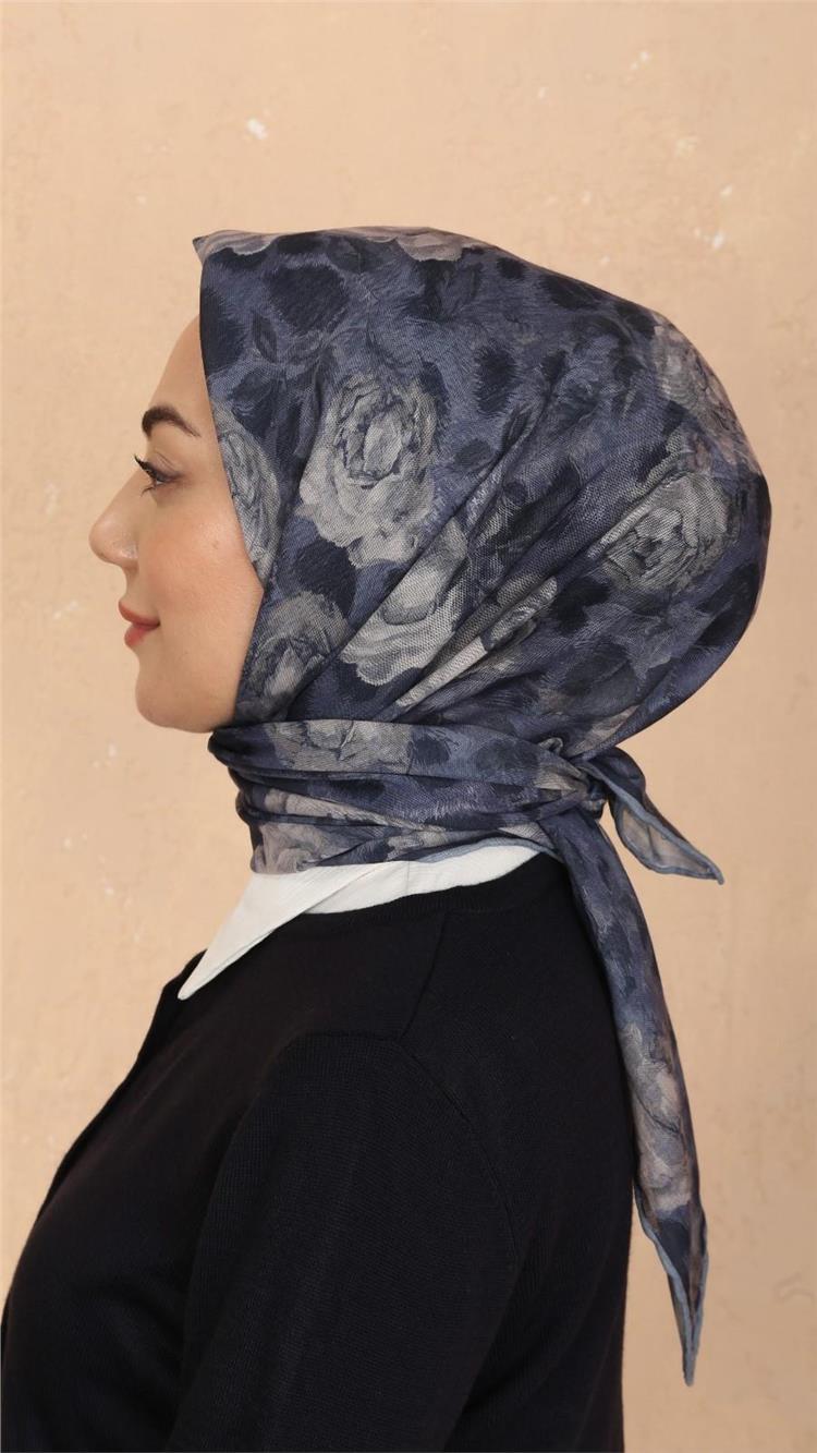 Lo'cella Pamuklu Soft Eşarp 4527-10 Lacivert 