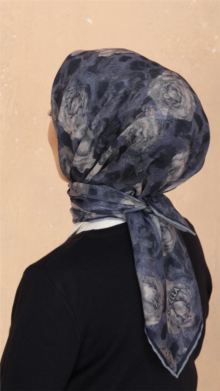 Lo'cella Pamuklu Soft Eşarp 4527-10 Lacivert 