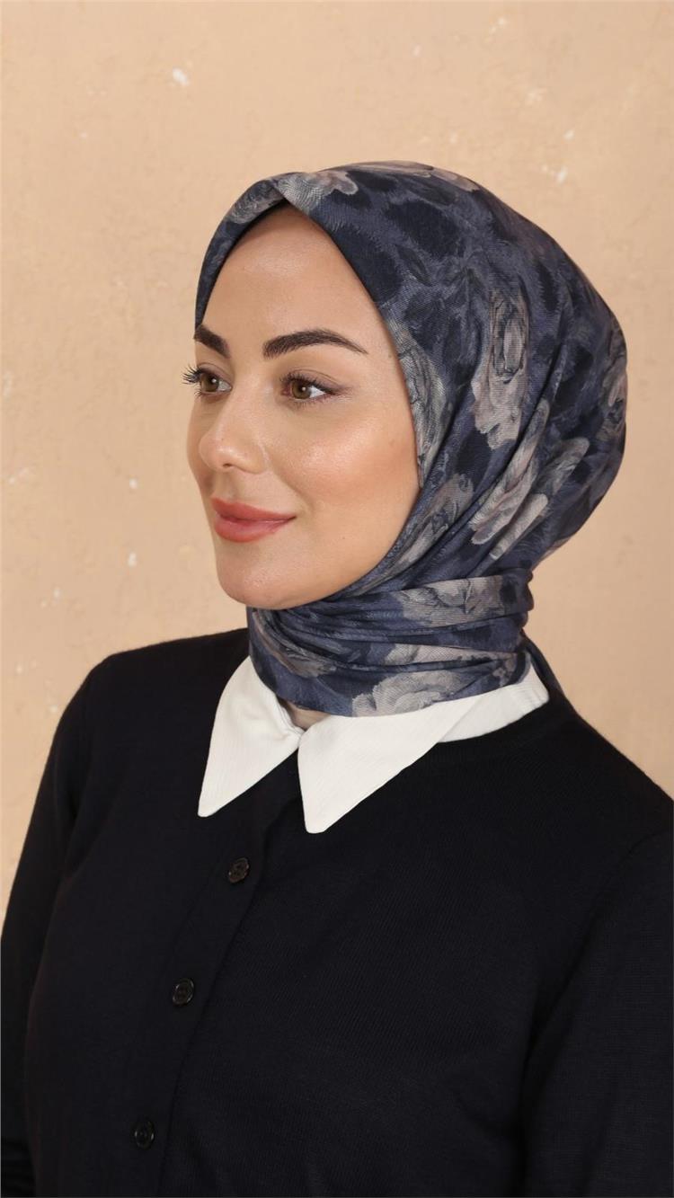 Lo'cella Pamuklu Soft Eşarp 4527-10 Lacivert 