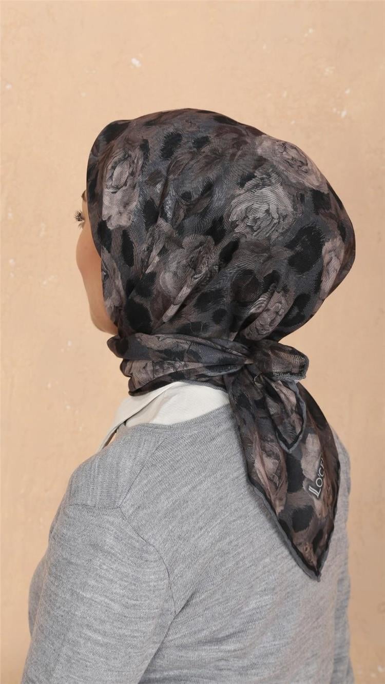Lo'cella Pamuklu Soft Eşarp 4527-6 Koyu Gri 