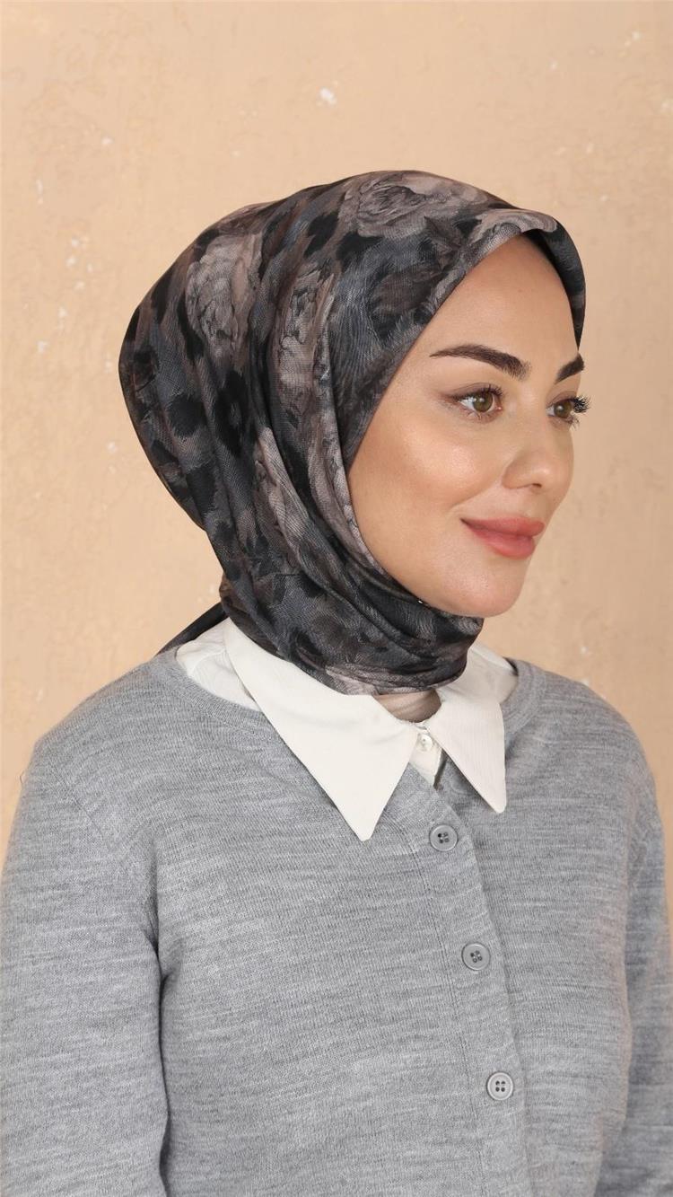 Lo'cella Pamuklu Soft Eşarp 4527-6 Koyu Gri 