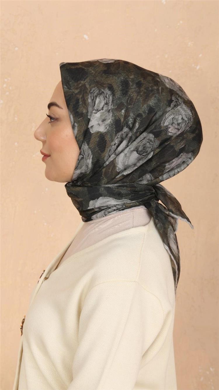 Lo'cella Pamuklu Soft Eşarp 4527-8 Yeşil 