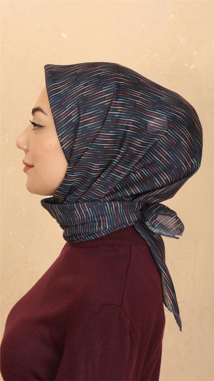 Lo'cella Pamuklu Soft Eşarp 4528-1 Lacivert 