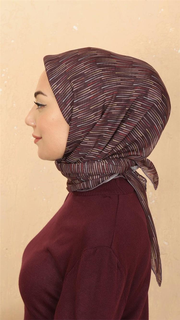 Lo'cella Pamuklu Soft Eşarp 4528-9 Bordo 