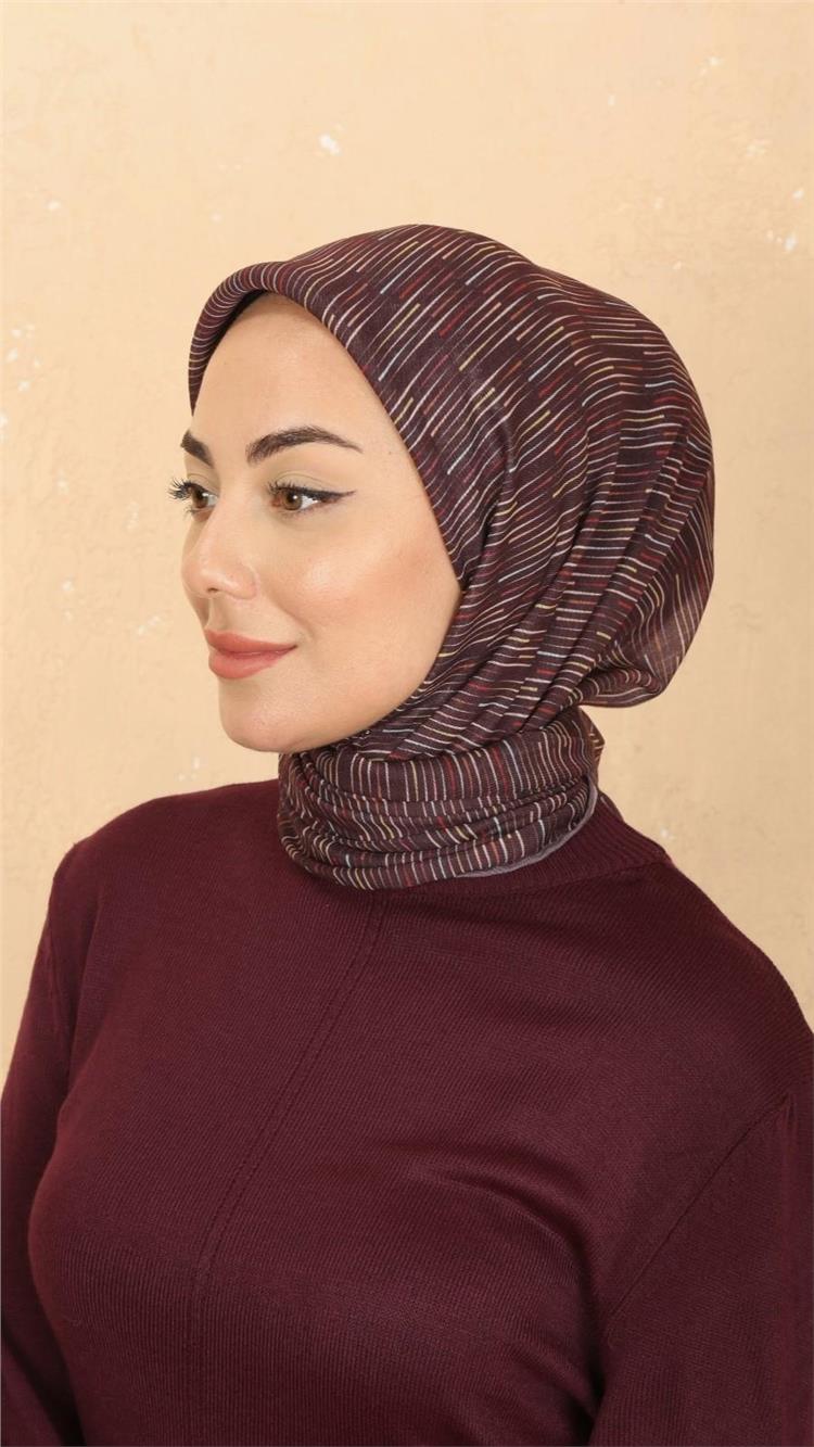 Lo'cella Pamuklu Soft Eşarp 4528-9 Bordo 