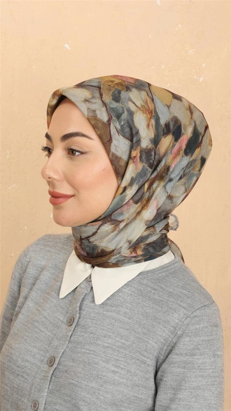 Lo'cella Pamuklu Soft Eşarp 4530-6 Gri 