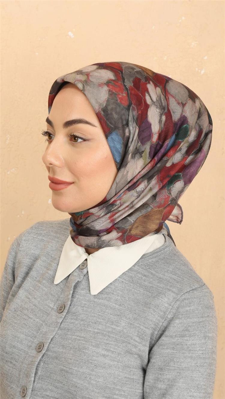 Lo'cella Pamuklu Soft Eşarp 4530-8 Bordo 