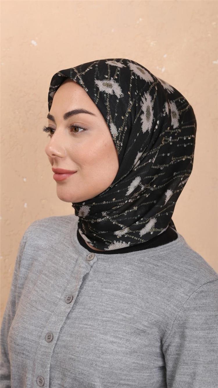 Lo'cella Pamuklu Soft Eşarp 4531-2 Siyah 