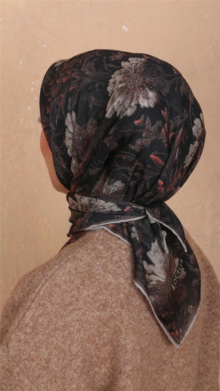 Lo'cella Pamuklu Soft Eşarp 4532-1 Siyah 