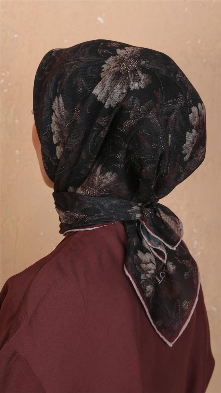 Lo'cella Pamuklu Soft Eşarp 4532-2 Siyah 