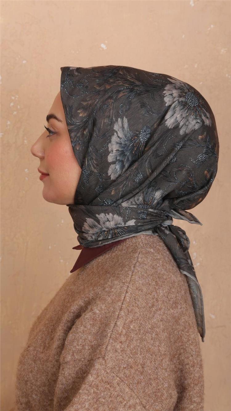 Lo'cella Pamuklu Soft Eşarp 4532-8 Koyu Yeşil 
