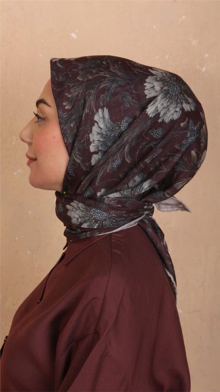 Lo'cella Pamuklu Soft Eşarp 4532-9 Bordo 