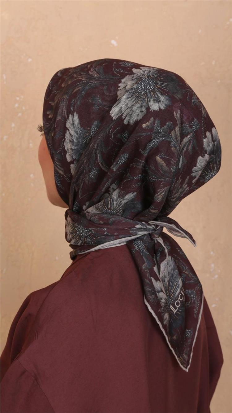 Lo'cella Pamuklu Soft Eşarp 4532-9 Bordo 
