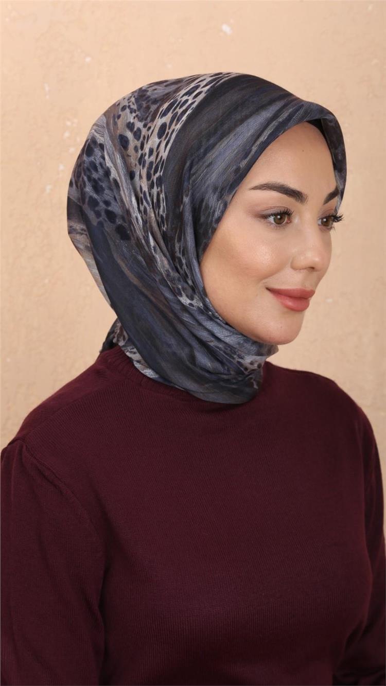 Lo'cella Pamuklu Soft Eşarp 4534-2 Lacivert 