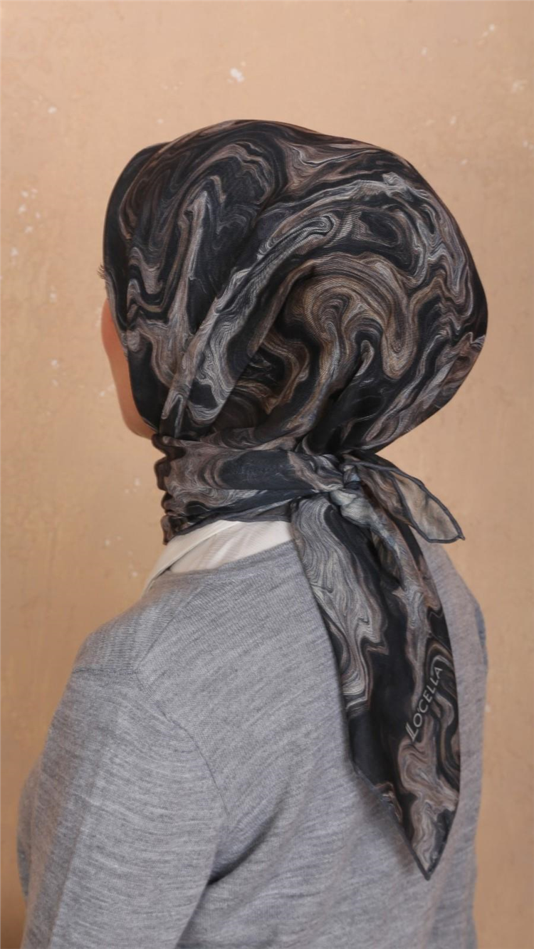 Lo'cella Pamuklu Soft Eşarp 4535-1 Siyah 