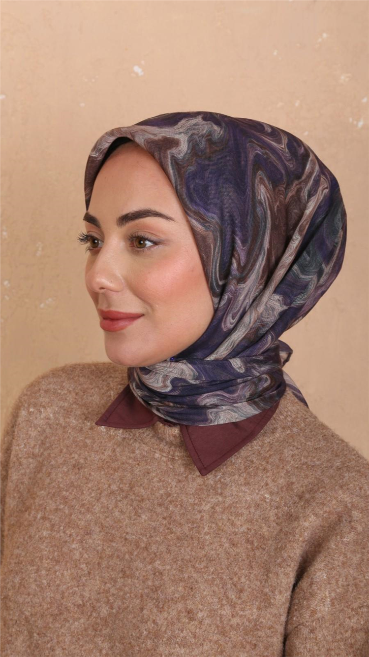 Lo'cella Pamuklu Soft Eşarp 4535-3 Mor 