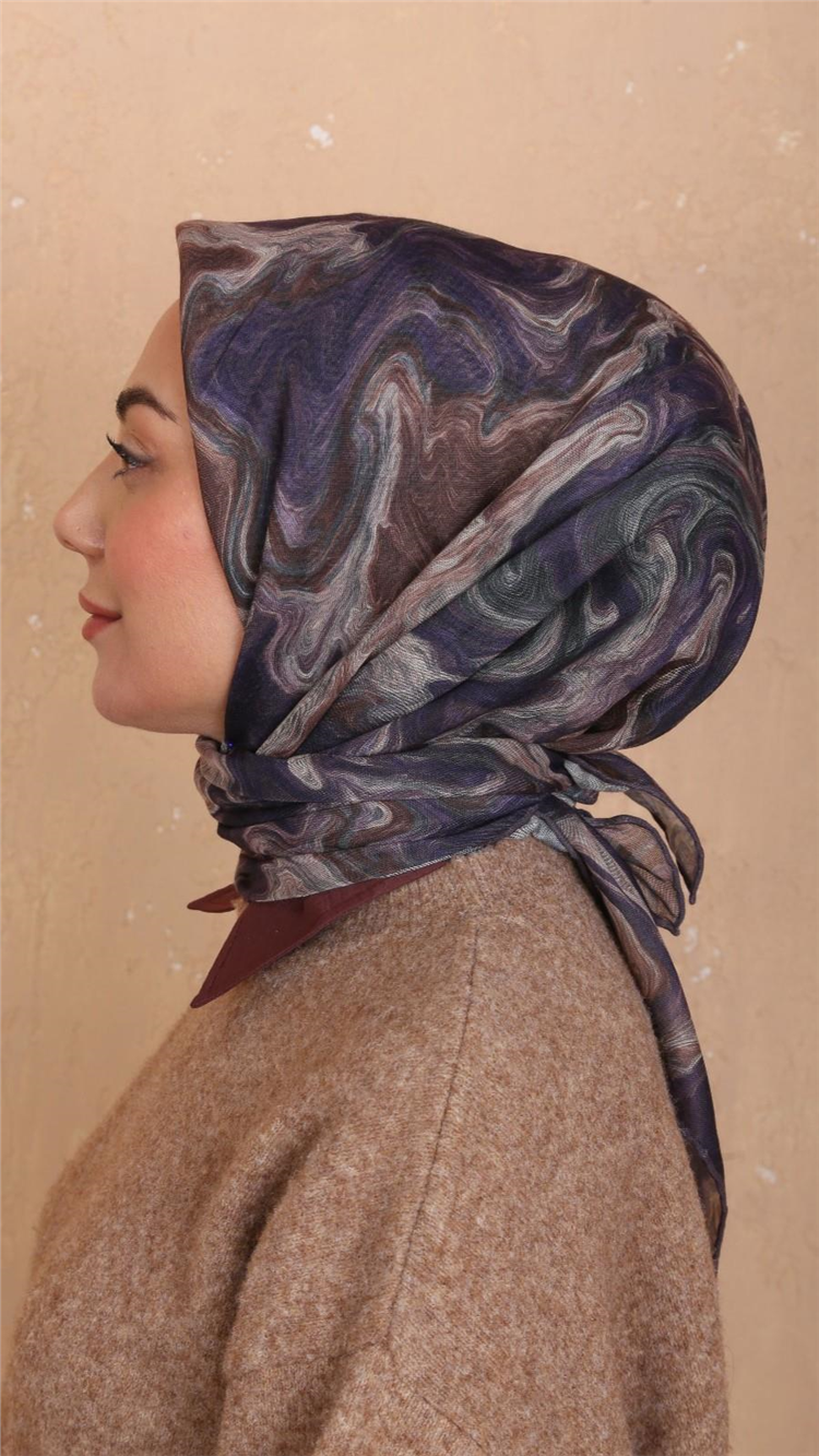 Lo'cella Pamuklu Soft Eşarp 4535-3 Mor 