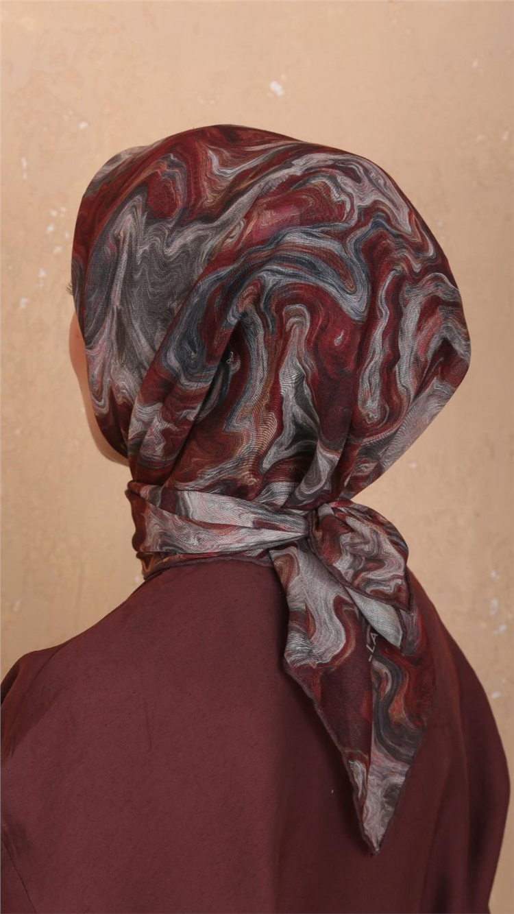 Lo'cella Pamuklu Soft Eşarp 4535-7 Bordo