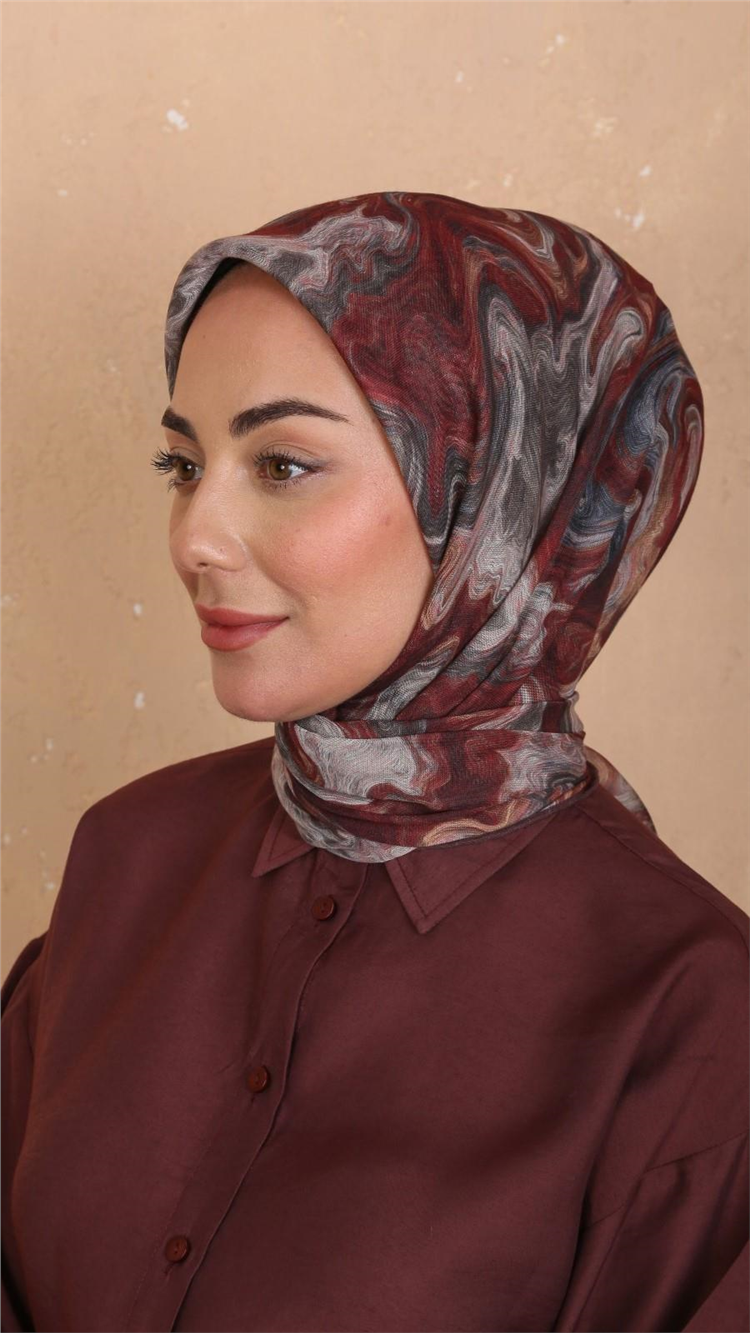 Lo'cella Pamuklu Soft Eşarp 4535-7 Bordo