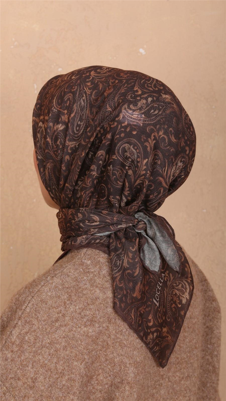 Lo'cella Pamuklu Soft Eşarp 4536-10 Kahve 