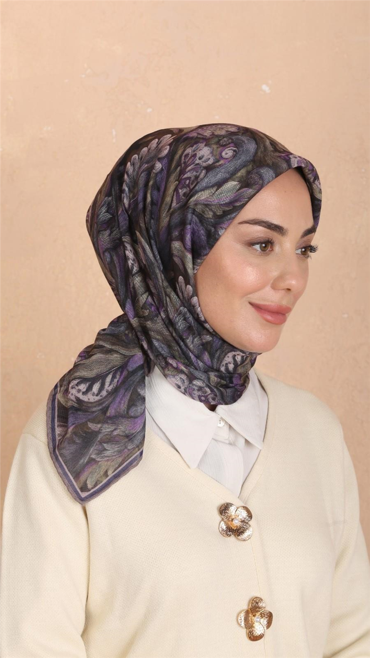 Lo'cella Pamuklu Soft Eşarp 4537-10 Mor 