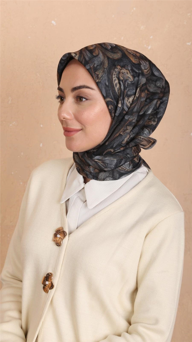 Lo'cella Pamuklu Soft Eşarp 4537-6 Siyah 