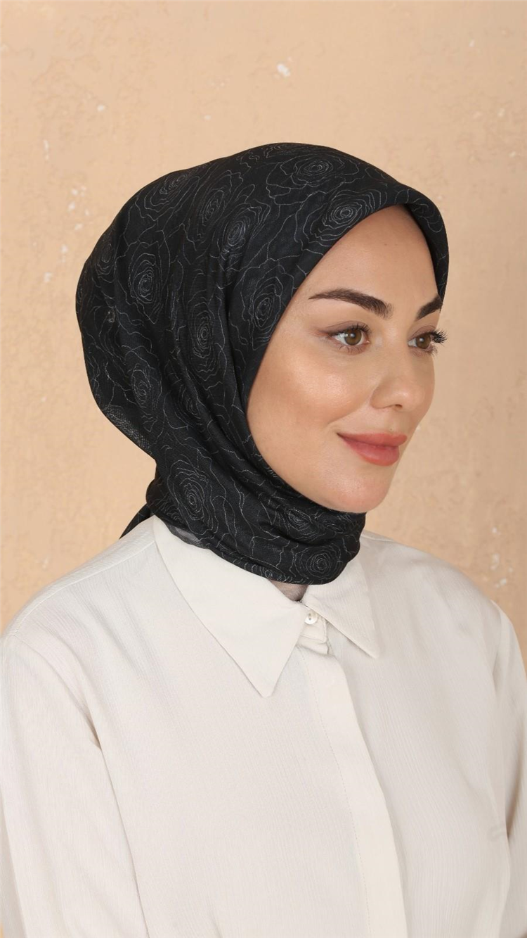 Lo'cella Pamuklu Soft Eşarp 4542-3 Siyah 