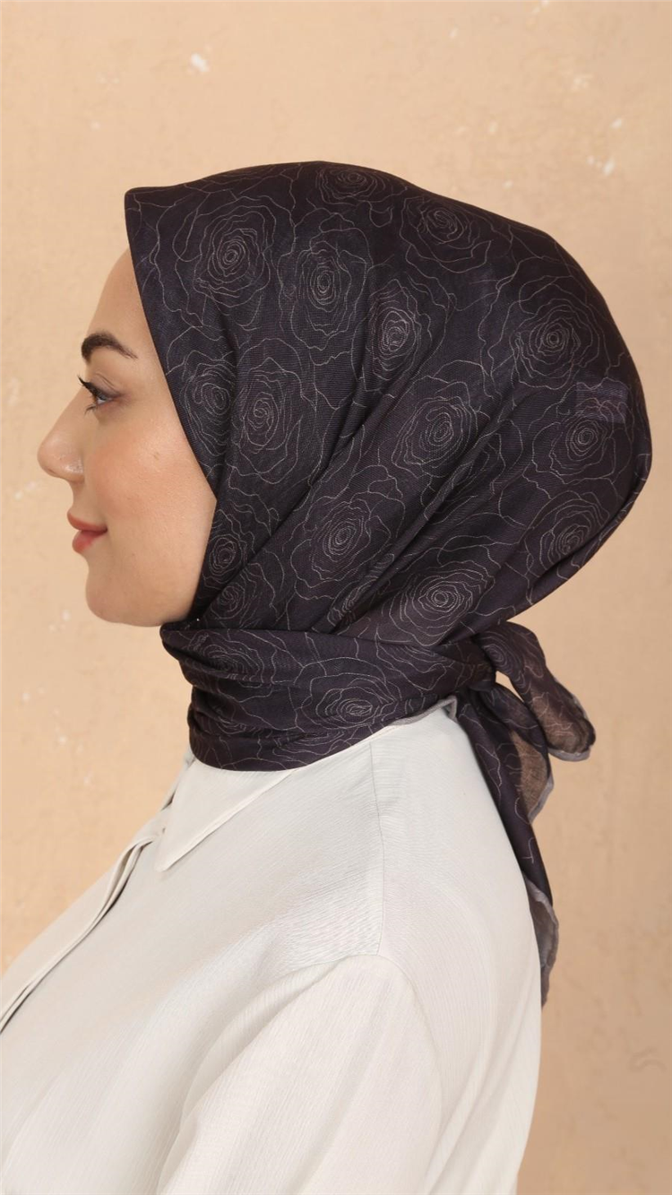 Lo'cella Pamuklu Soft Eşarp 4542-5 Koyu Mor 