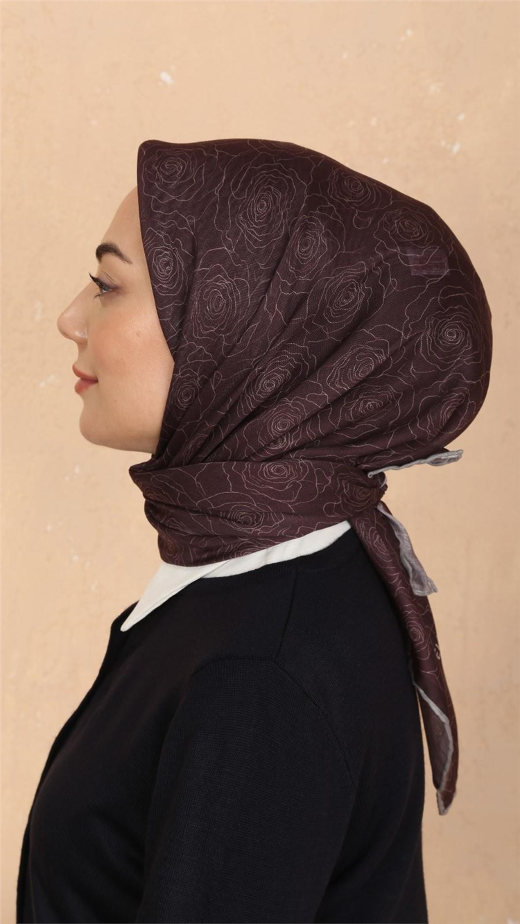 Lo'cella Pamuklu Soft Eşarp 4542-6 Koyu Bordo 