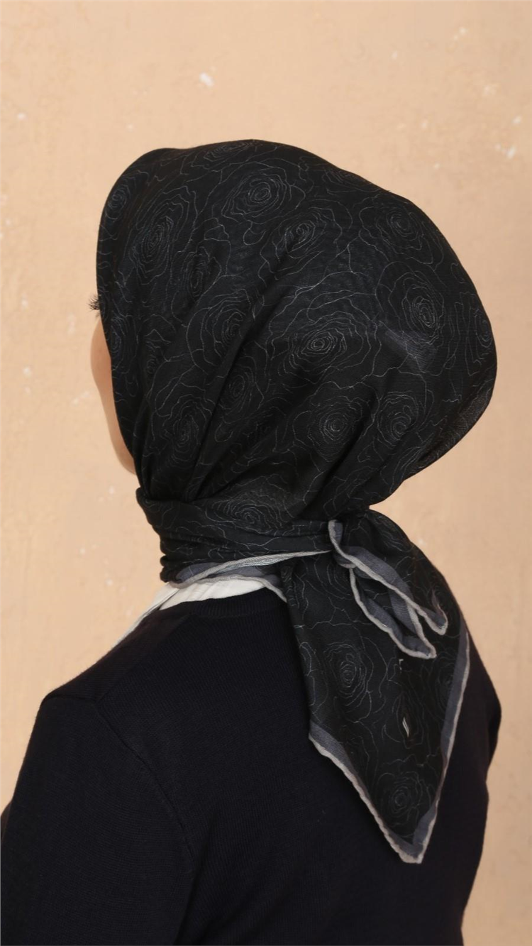 Lo'cella Pamuklu Soft Eşarp 4542-9 Siyah 