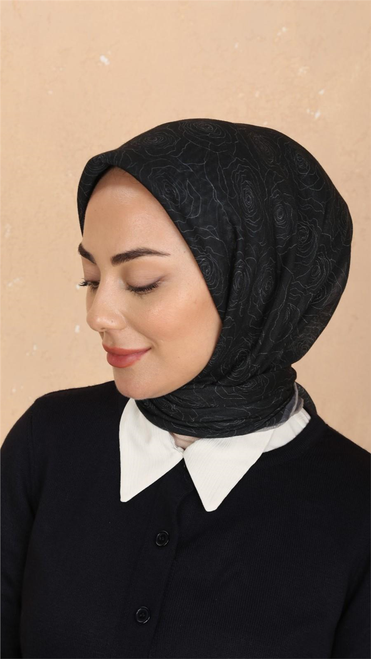 Lo'cella Pamuklu Soft Eşarp 4542-9 Siyah 