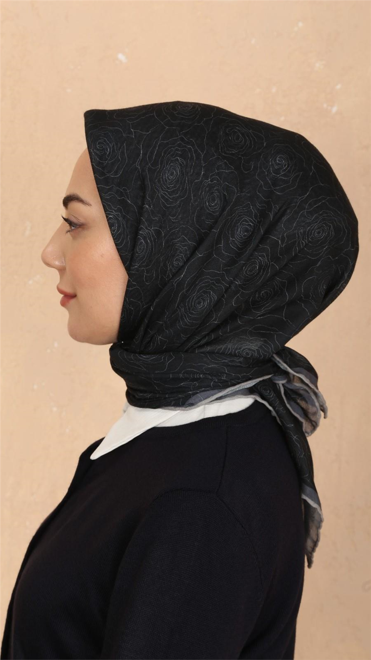 Lo'cella Pamuklu Soft Eşarp 4542-9 Siyah 