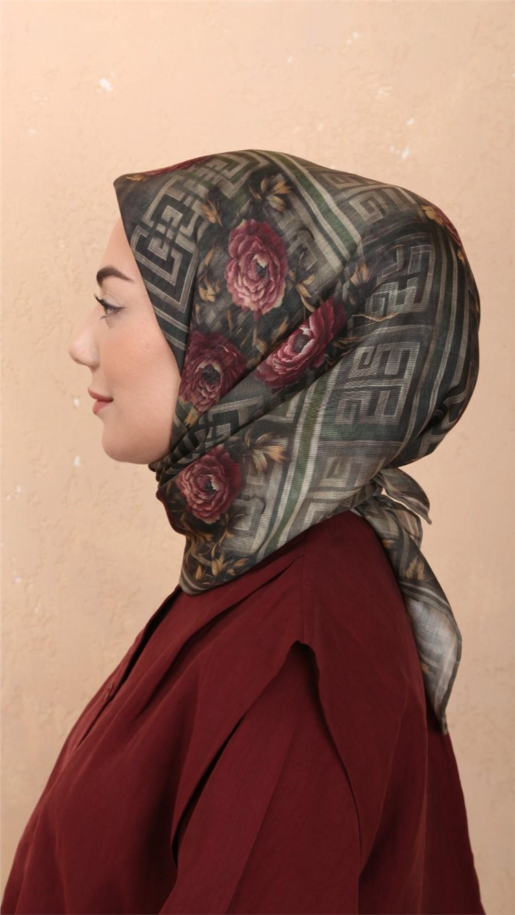 Lo'cella Pamuklu Soft Eşarp 4544-7 Yeşil 
