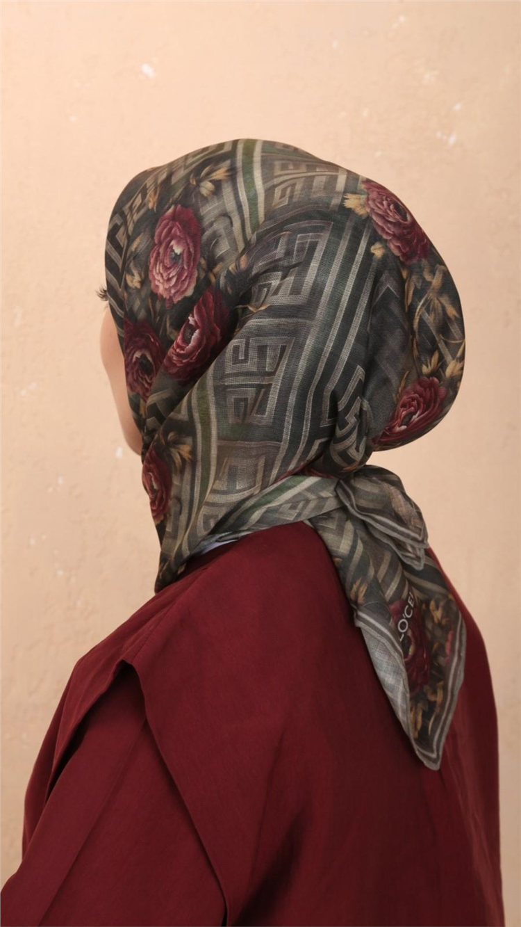 Lo'cella Pamuklu Soft Eşarp 4544-7 Yeşil 