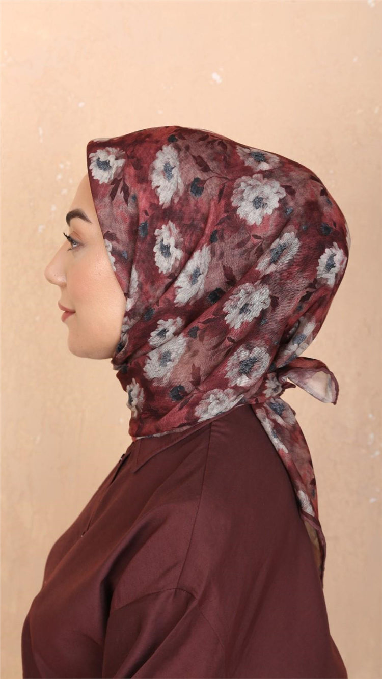 Lo'cella Pamuklu Soft Eşarp 4545-11 Bordo 