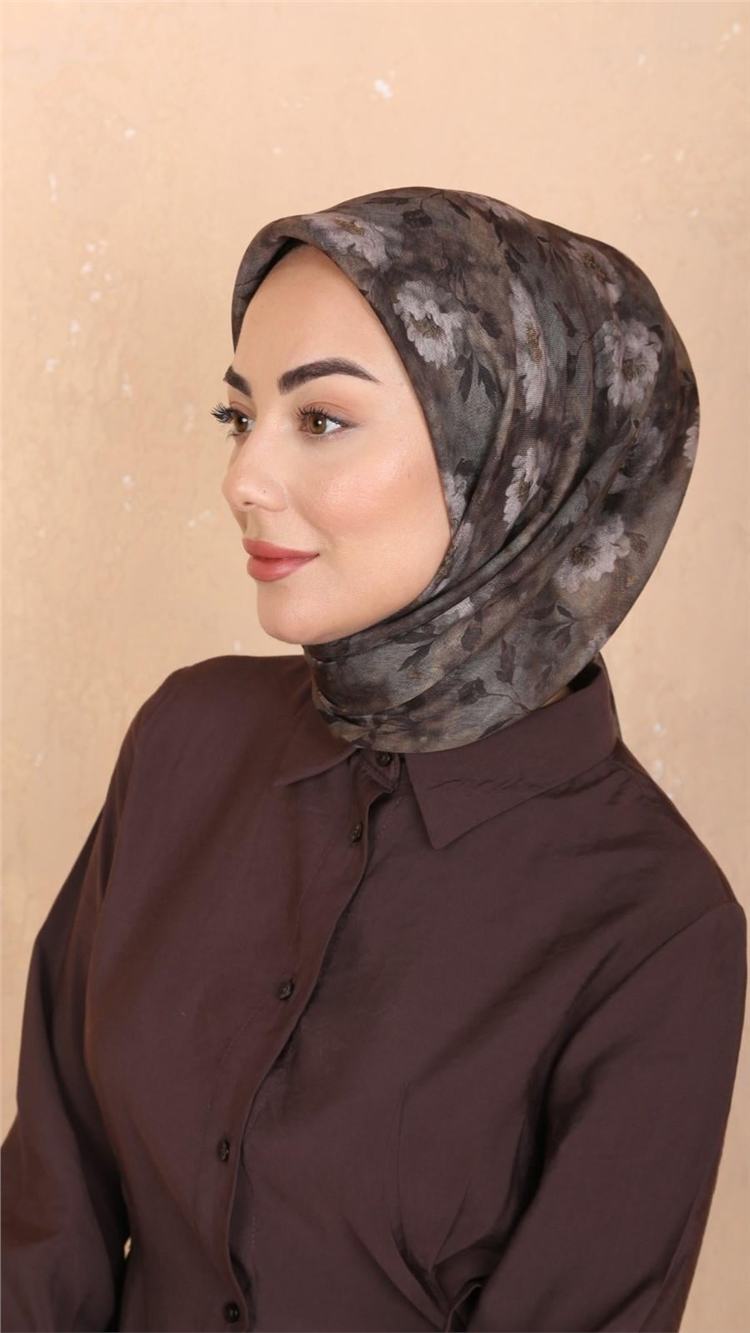 Lo'cella Pamuklu Soft Eşarp 4545-12 Koyu Vizon 