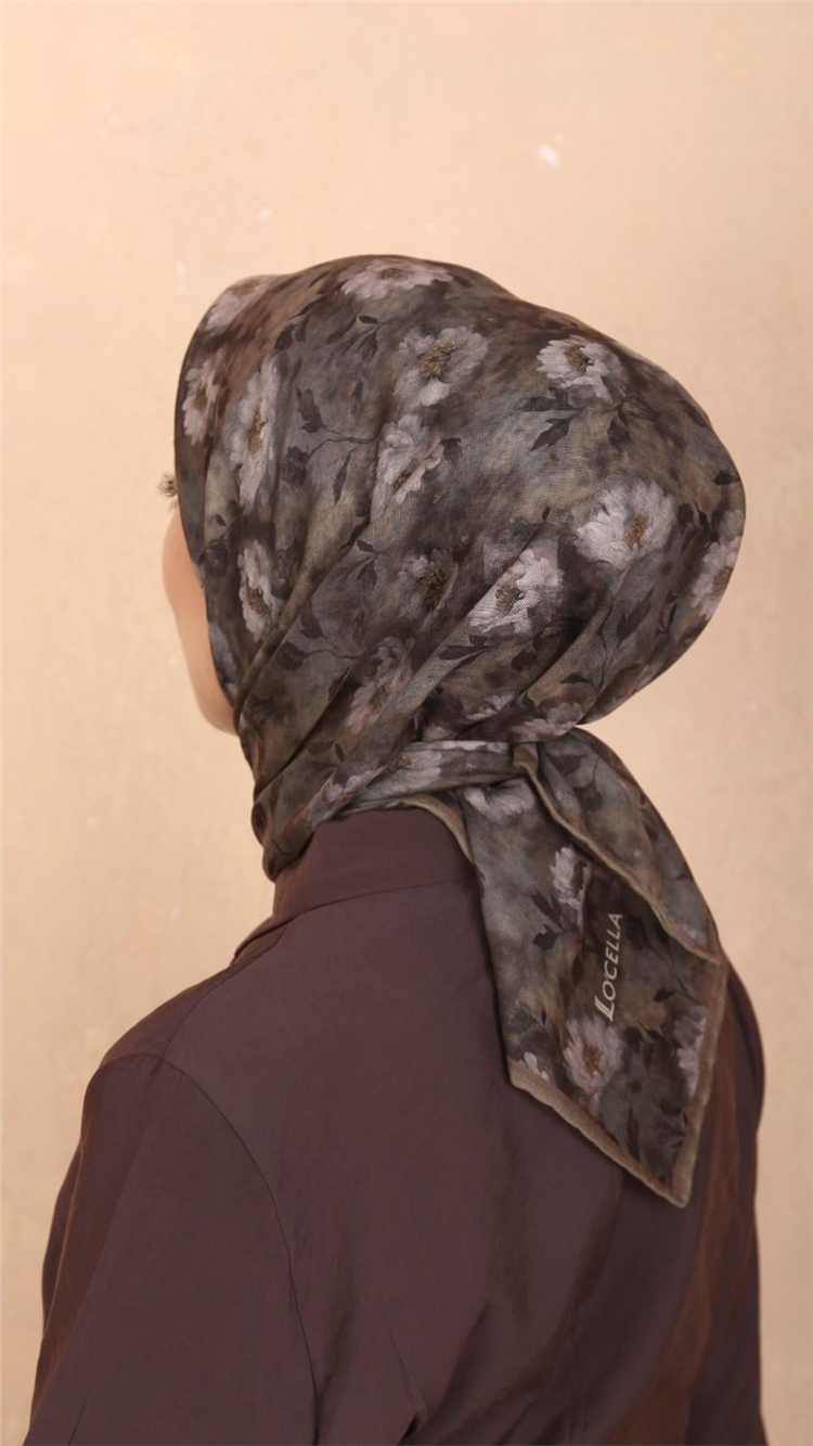 Lo'cella Pamuklu Soft Eşarp 4545-12 Koyu Vizon 