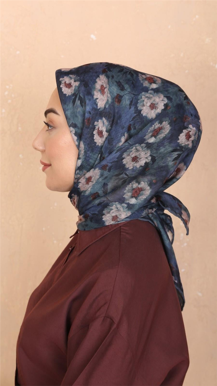 Lo'cella Pamuklu Soft Eşarp 4545-13 Koyu Mavi 