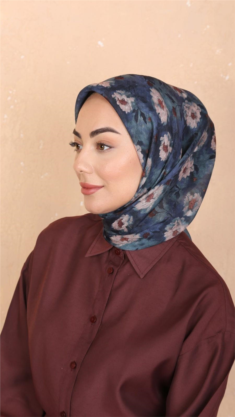 Lo'cella Pamuklu Soft Eşarp 4545-13 Koyu Mavi 