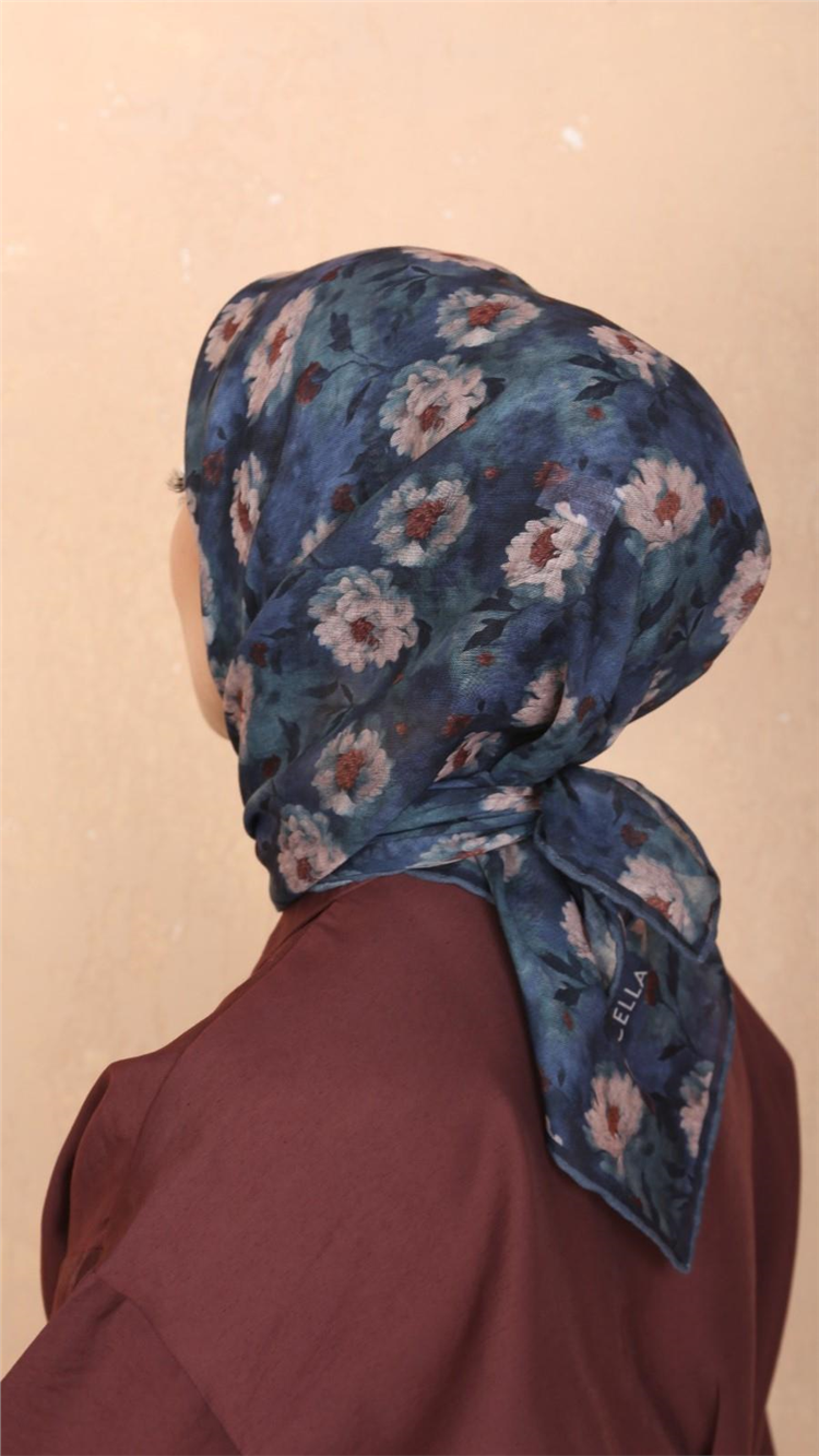 Lo'cella Pamuklu Soft Eşarp 4545-13 Koyu Mavi 