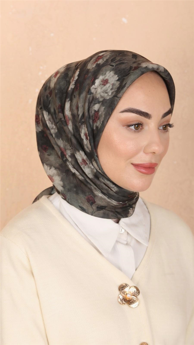 Lo'cella Pamuklu Soft Eşarp 4545-6 Haki