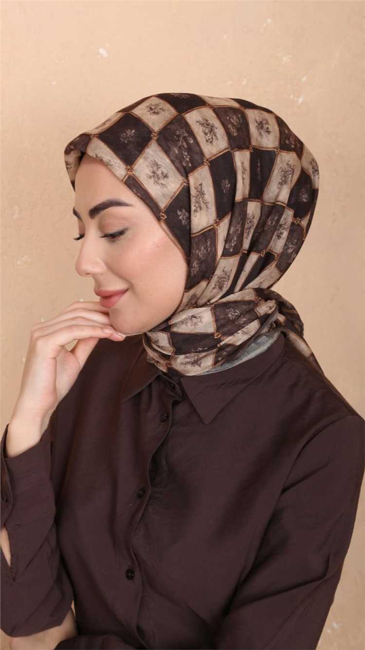 Lo'cella Pamuklu Soft Eşarp 4546-1 Kahve 